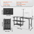 Camping Kitchen Table Folding Portable Cook Station Tables Shelves & A Sink